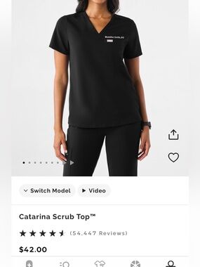 Figs one pocket scrub top NWOT